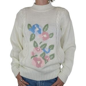 Vintage 80s Floral Granny Cottagecore Sweater